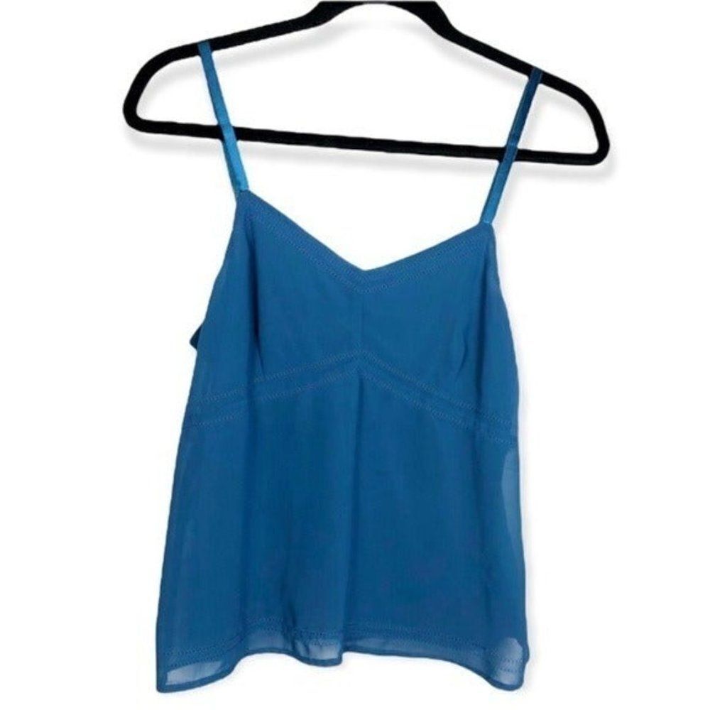 Vintage Express Blue Babydoll Cami Blouse Top